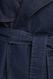 Miranda Cropped Denim Trench - Indigo Wash