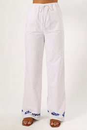 Amalia Pant - White Blue
