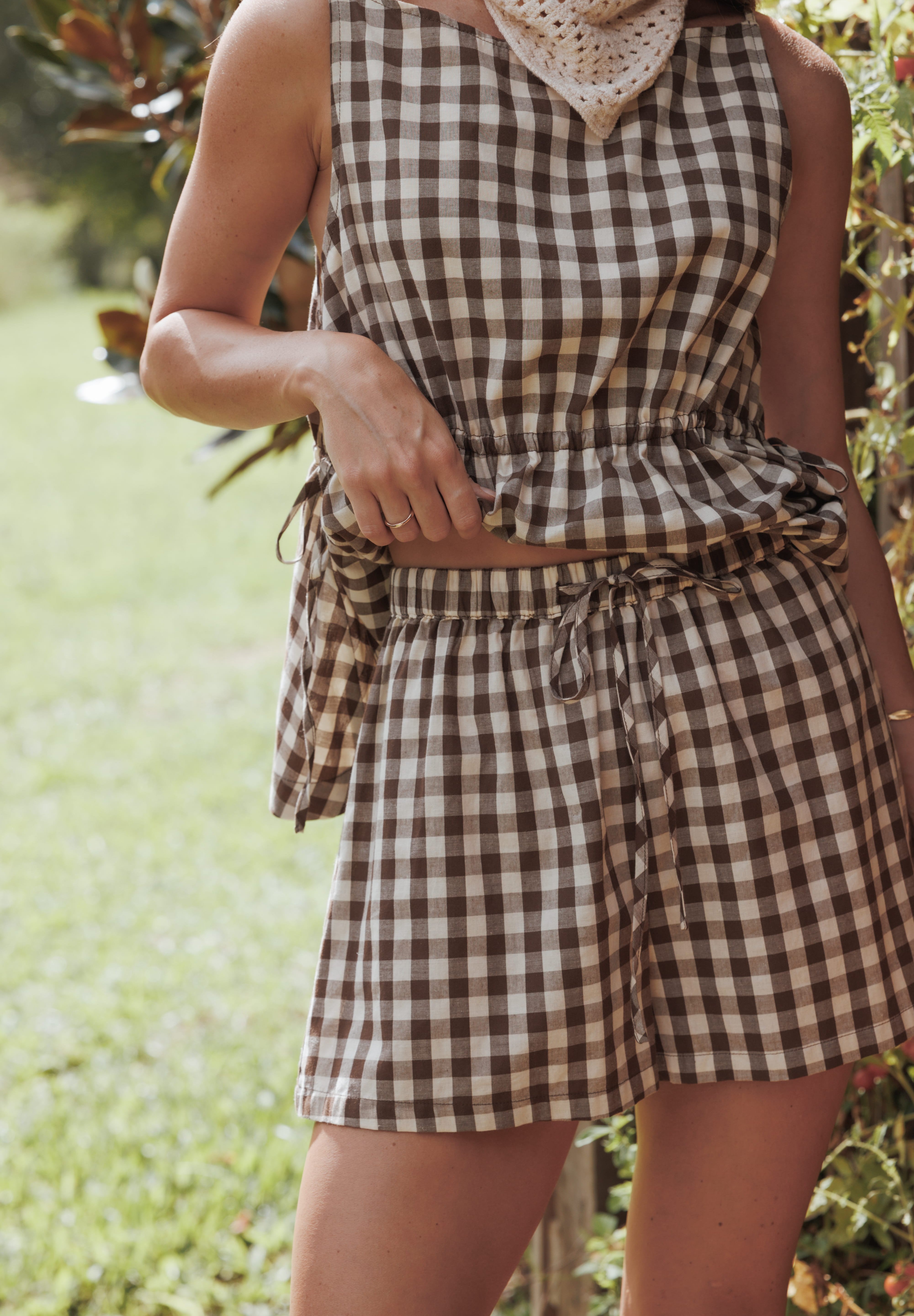 Rory Shorts - Brown Gingham