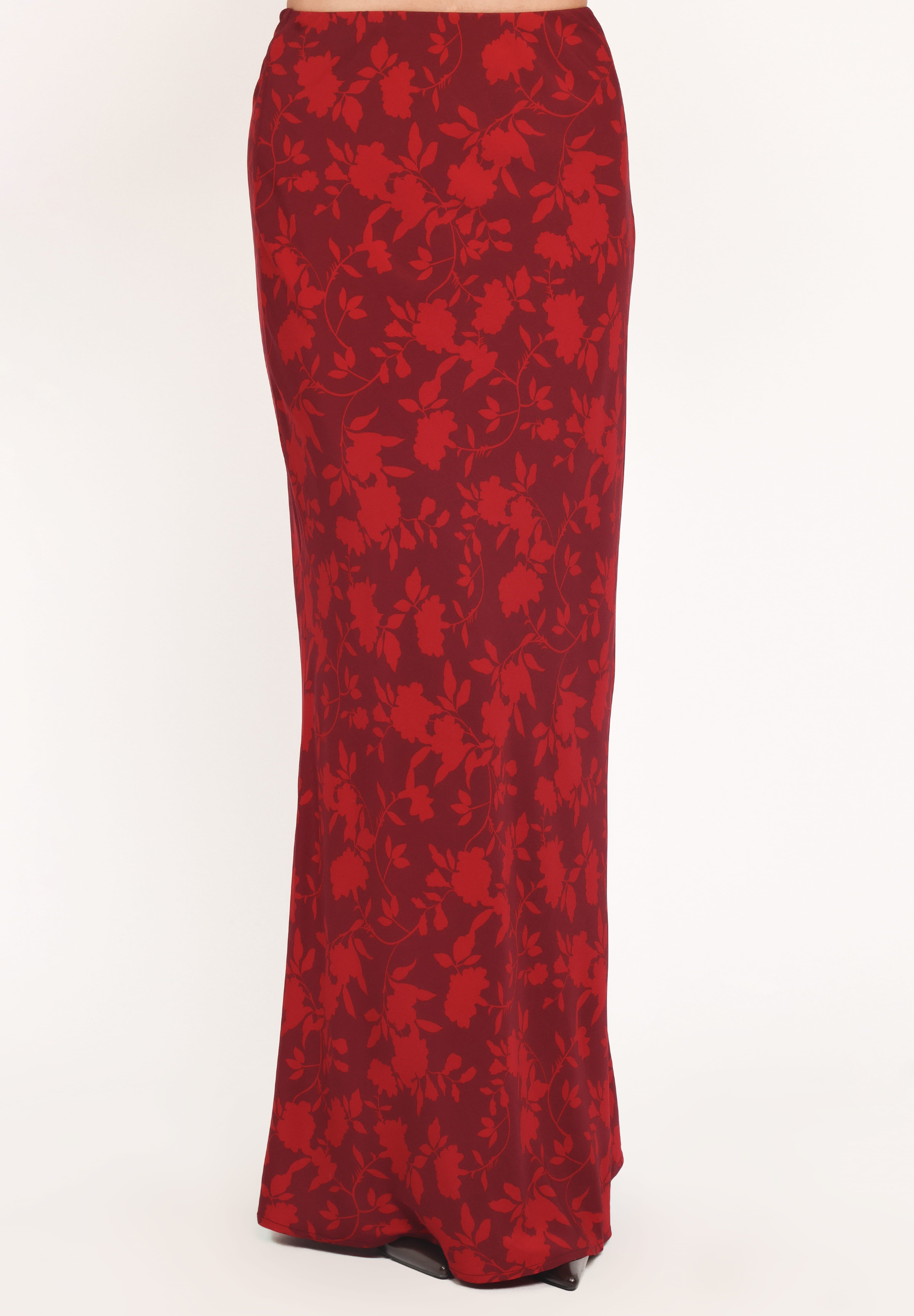Velman Skirt - Burgundy Floral