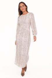 Clemens Mesh Maxi Dress - Snake Print