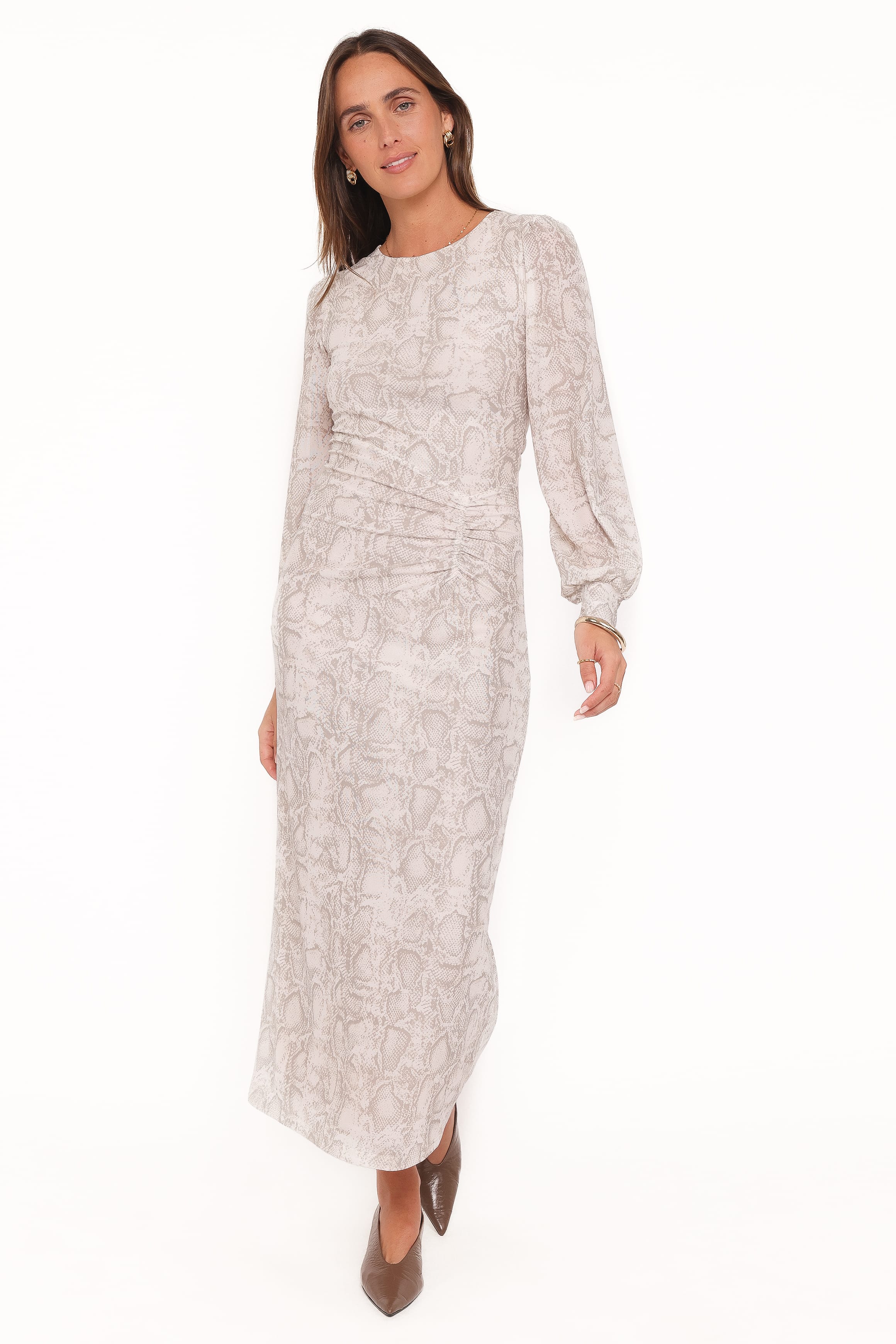 Clemens Mesh Maxi Dress - Snake Print