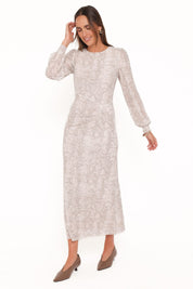 Clemens Mesh Maxi Dress - Snake Print