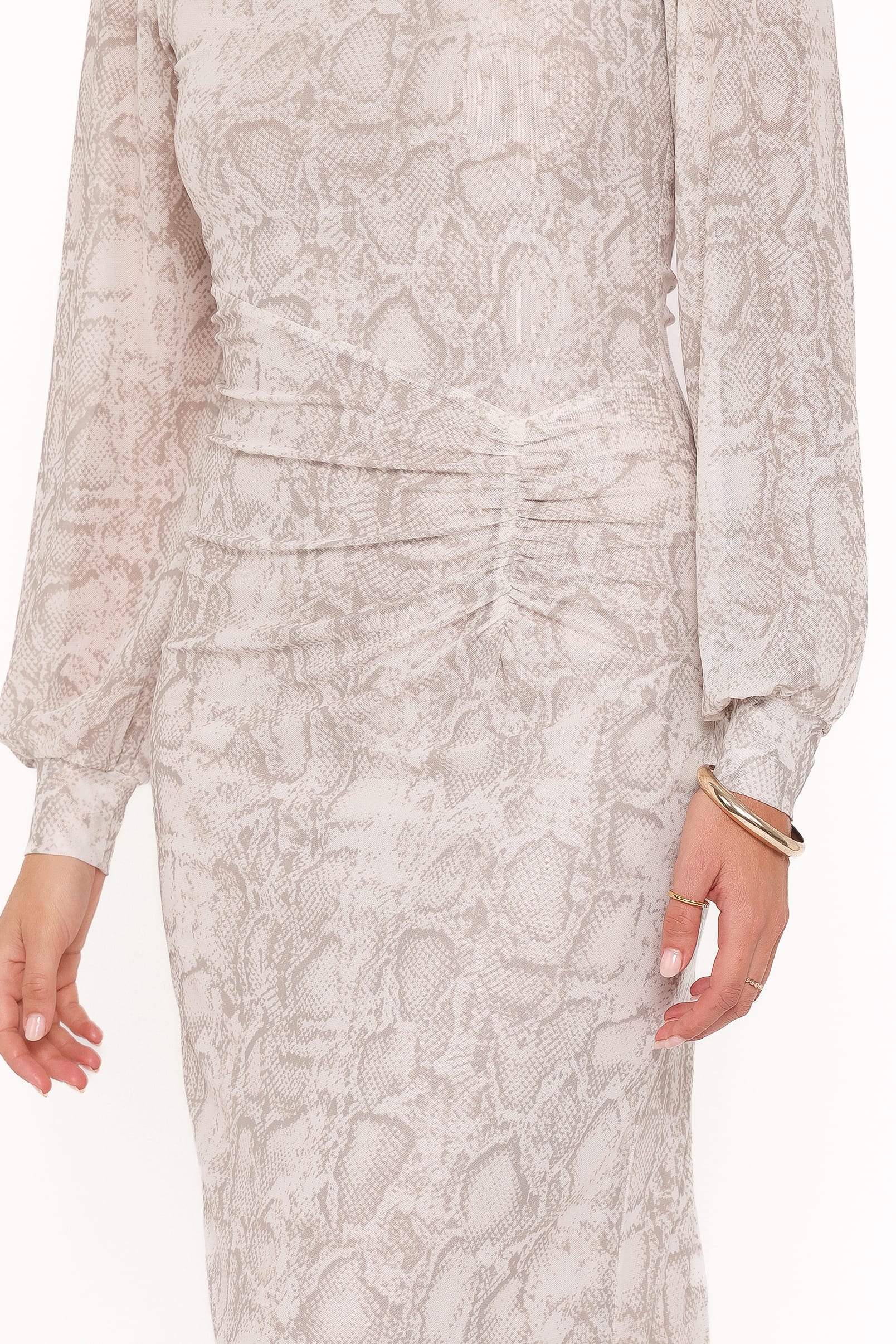 Clemens Mesh Maxi Dress - Snake Print