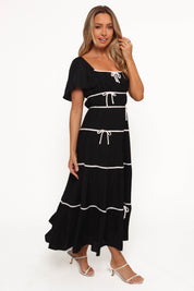 Harvey Maxi Bow Dress - Black/White