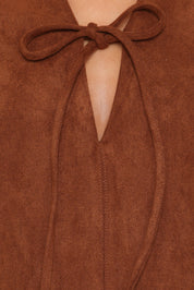 Jonty Scallop Hem Mini Dress - Copper Tan