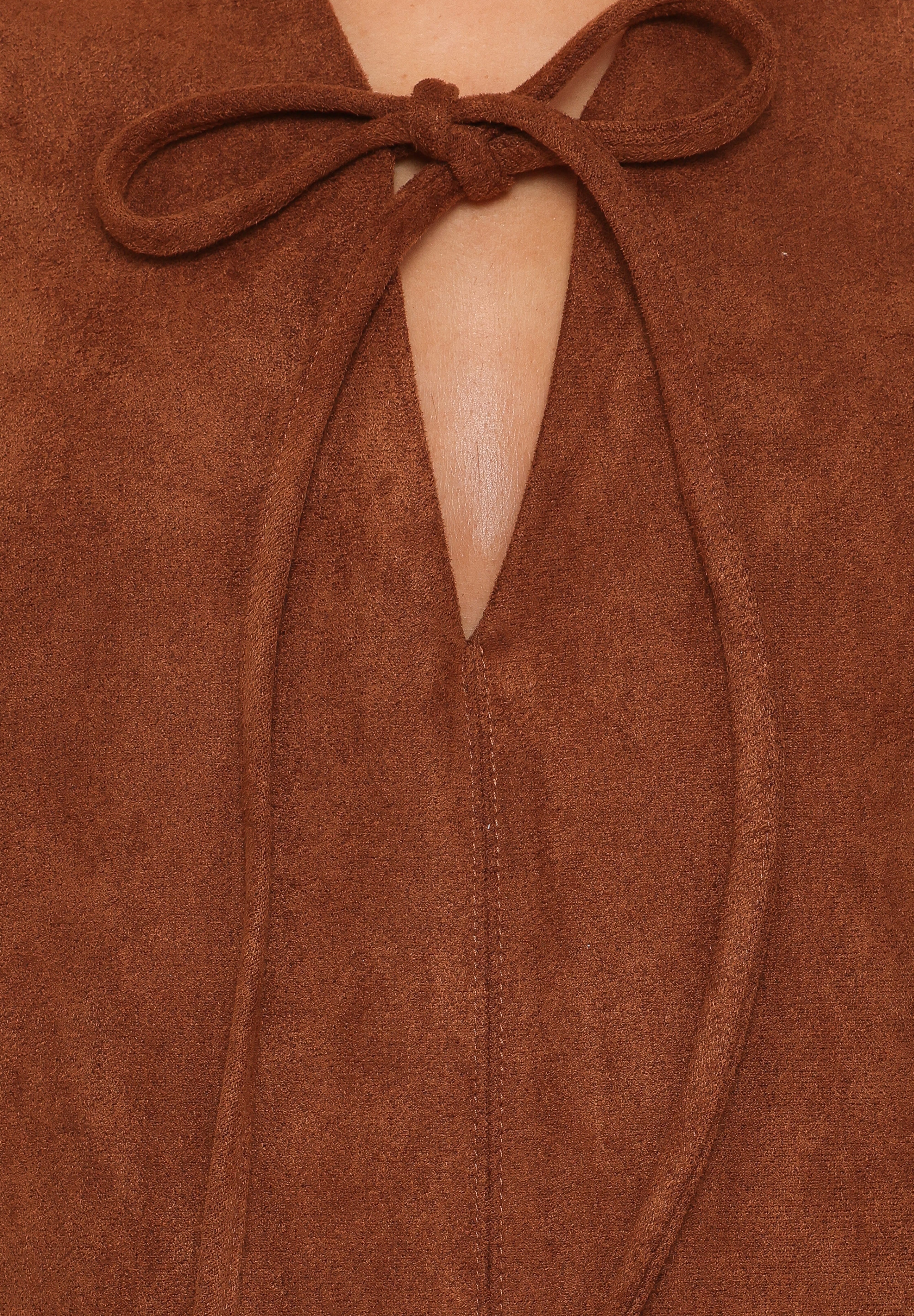Jonty Scallop Hem Mini Dress - Copper Tan