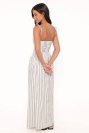 Jordin Maxi Dress - Ivory/Blue Stripe
