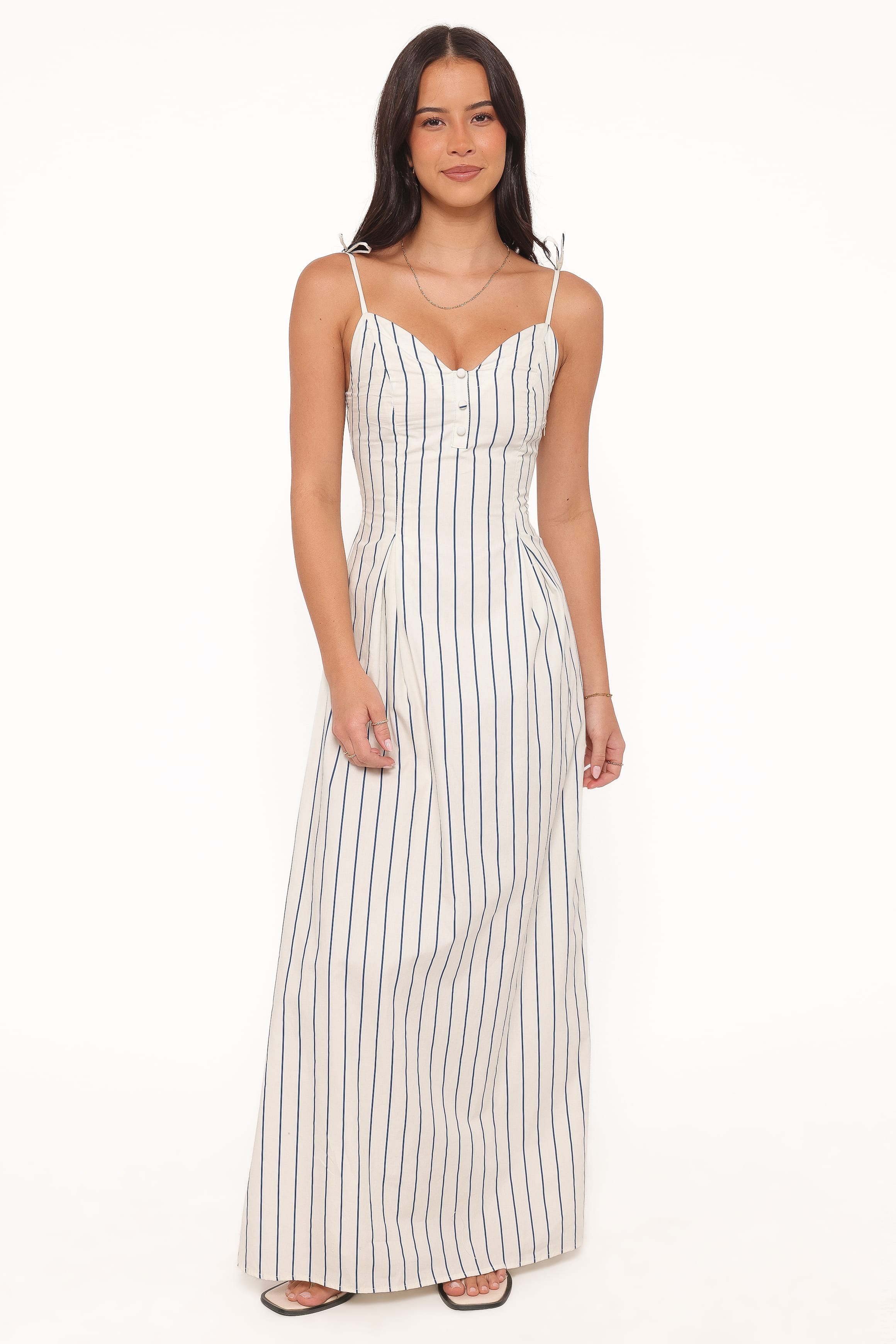 Jordin Maxi Dress - Ivory/Blue Stripe