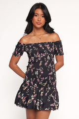 Lewis Mini Dress - Black Floral