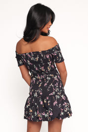 Lewis Mini Dress - Black Floral