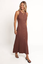 Lyon Maxi Knit Dress - Chocolate Brown