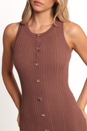 Lyon Maxi Knit Dress - Chocolate Brown