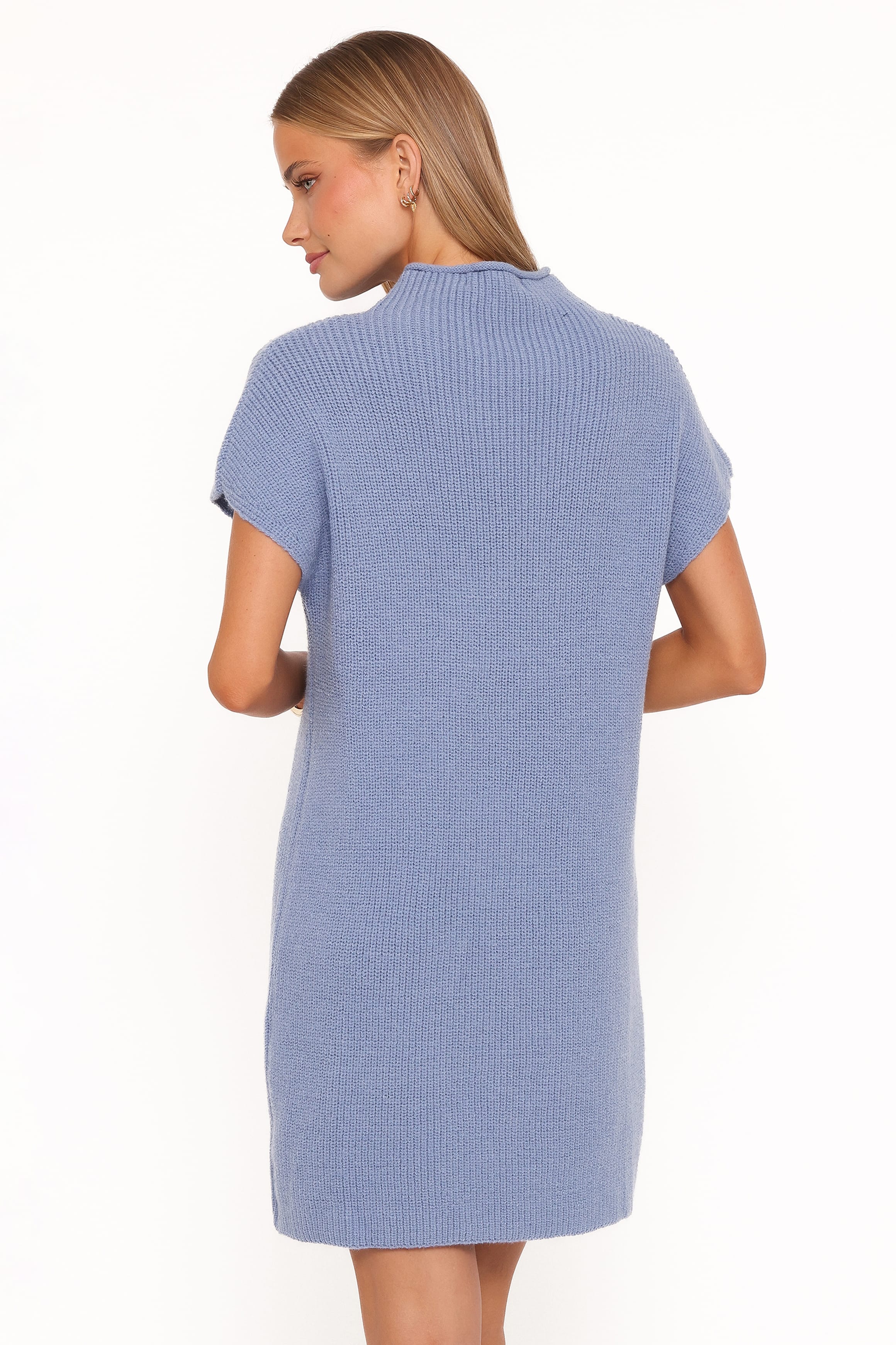 Wright Knit Mini Dress - Dusty Blue