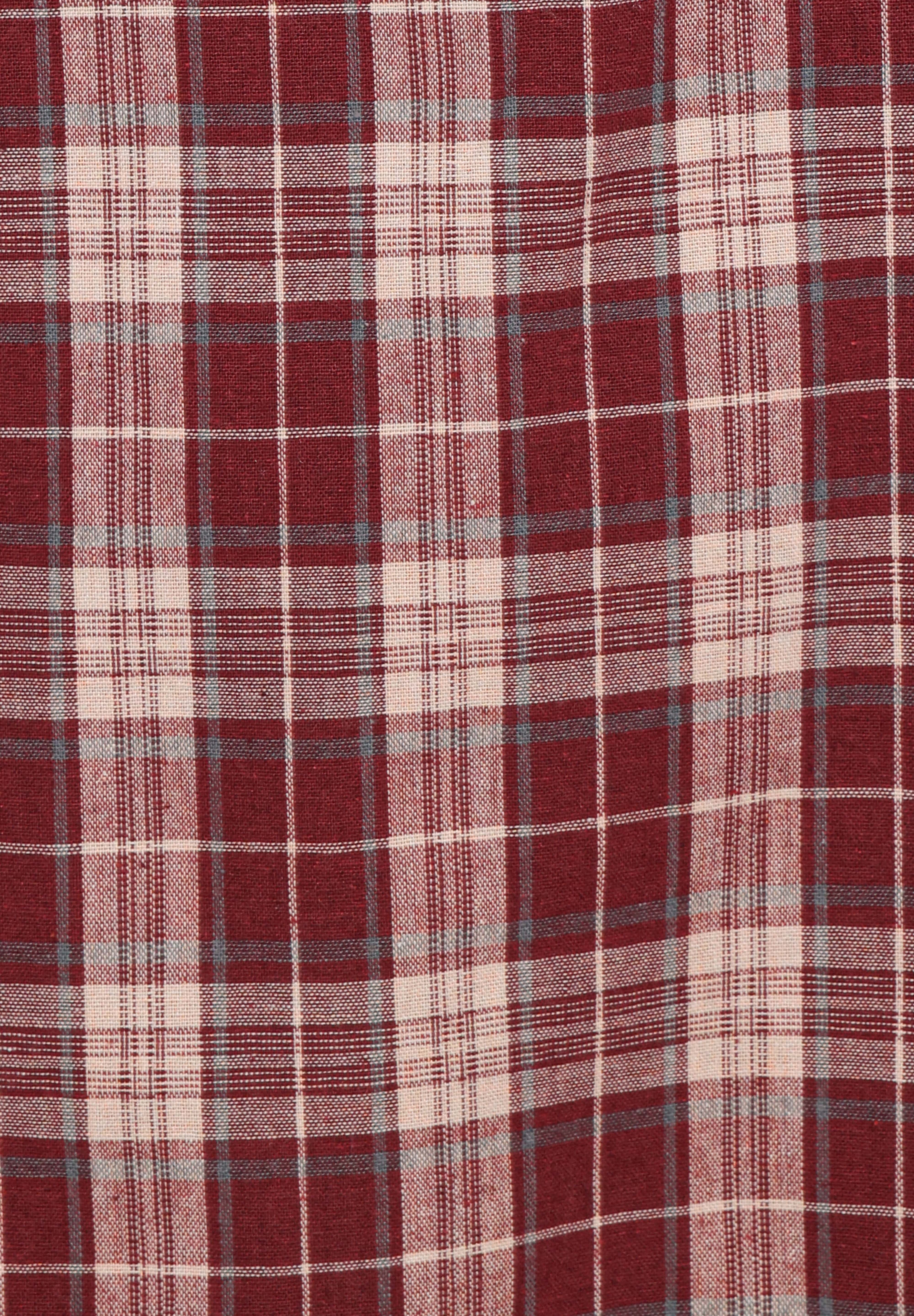 Yaris Mini Dress - Burgundy Plaid