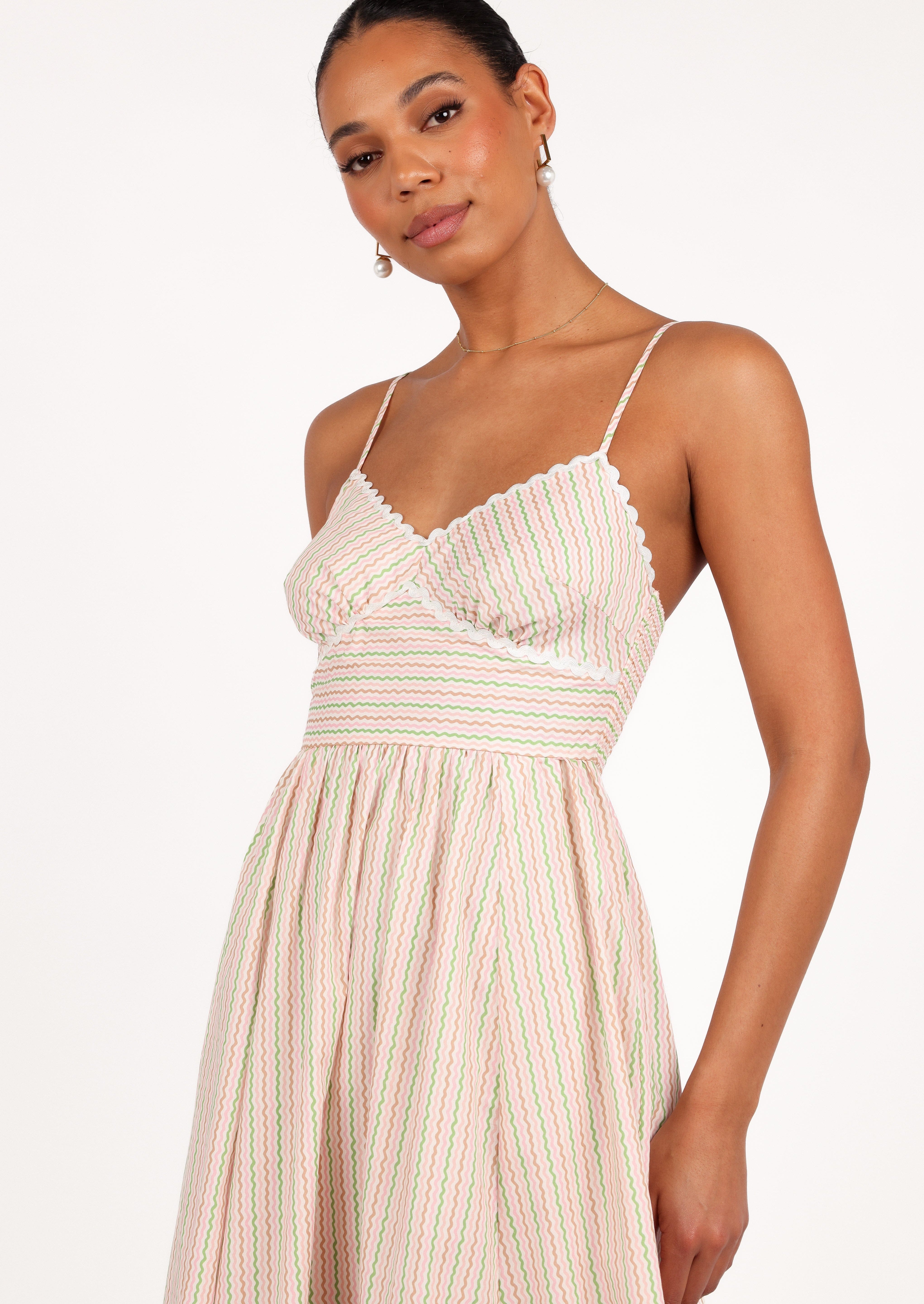 Yasmin Midi Dress - Wave Stripe
