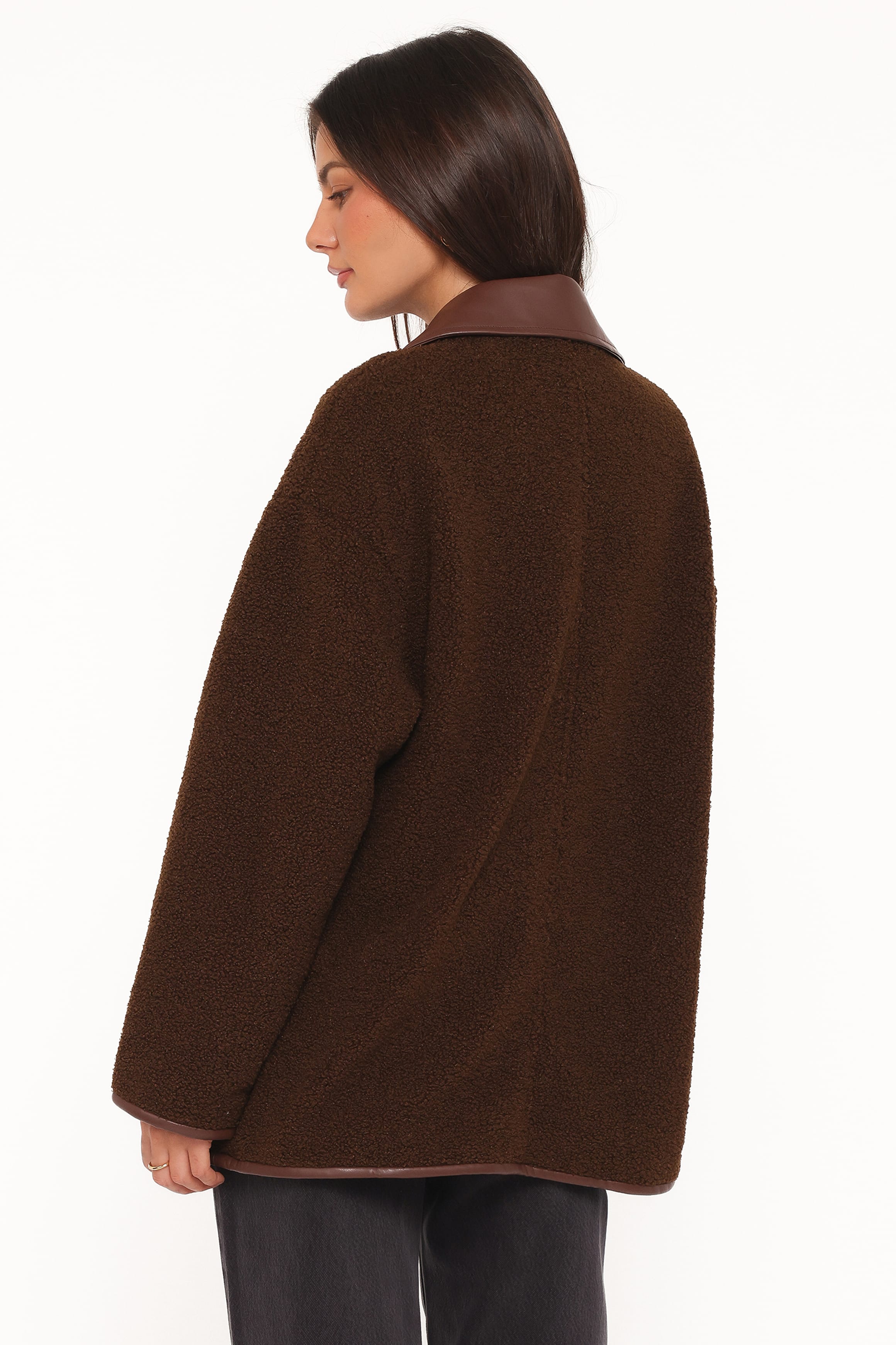 Adella Sherpa Car Coat - Espresso Brown