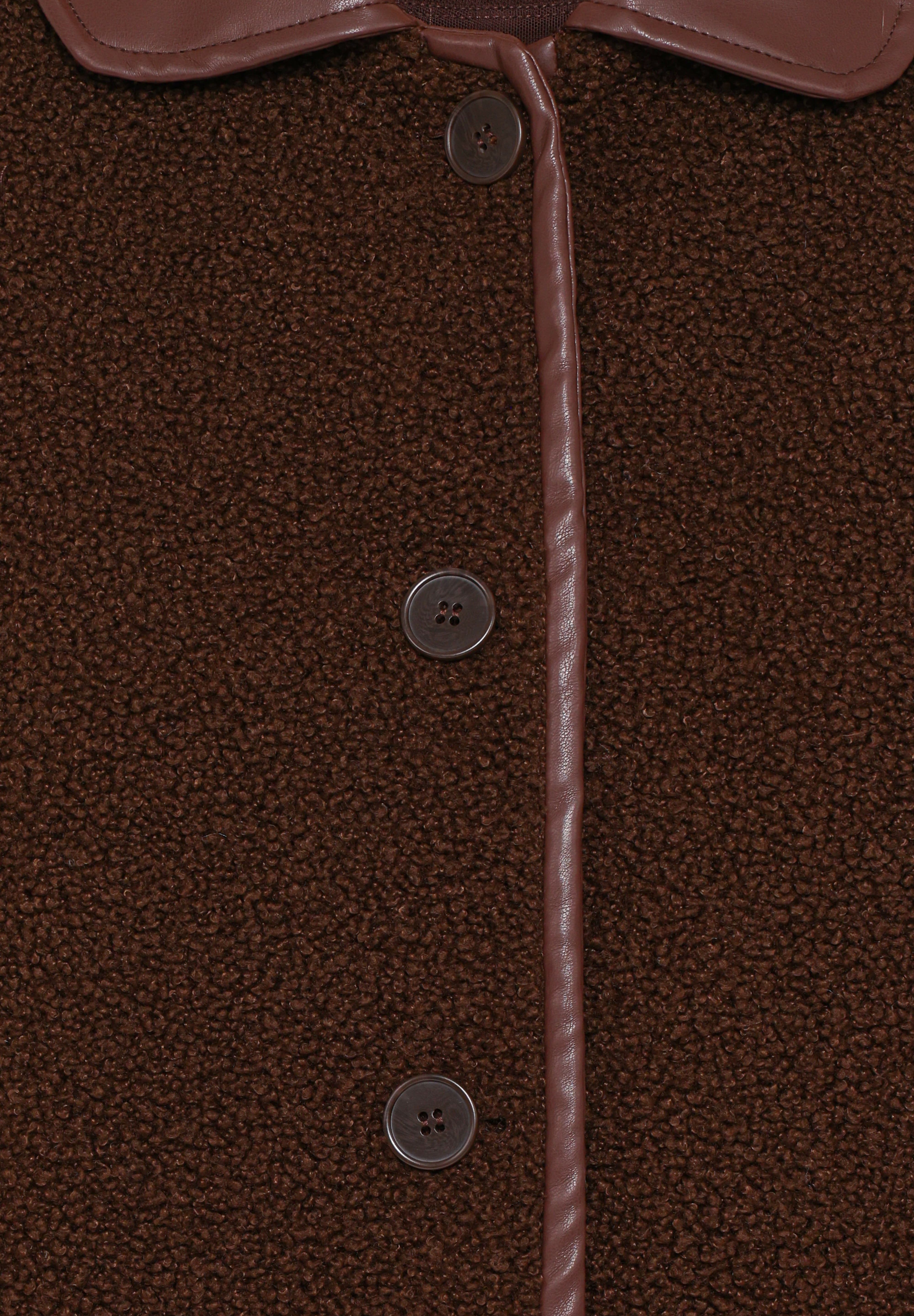 Adella Sherpa Car Coat - Espresso Brown