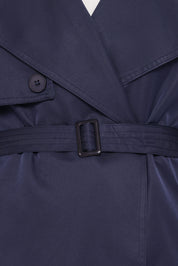 Billy Button Front Trench Coat - Navy