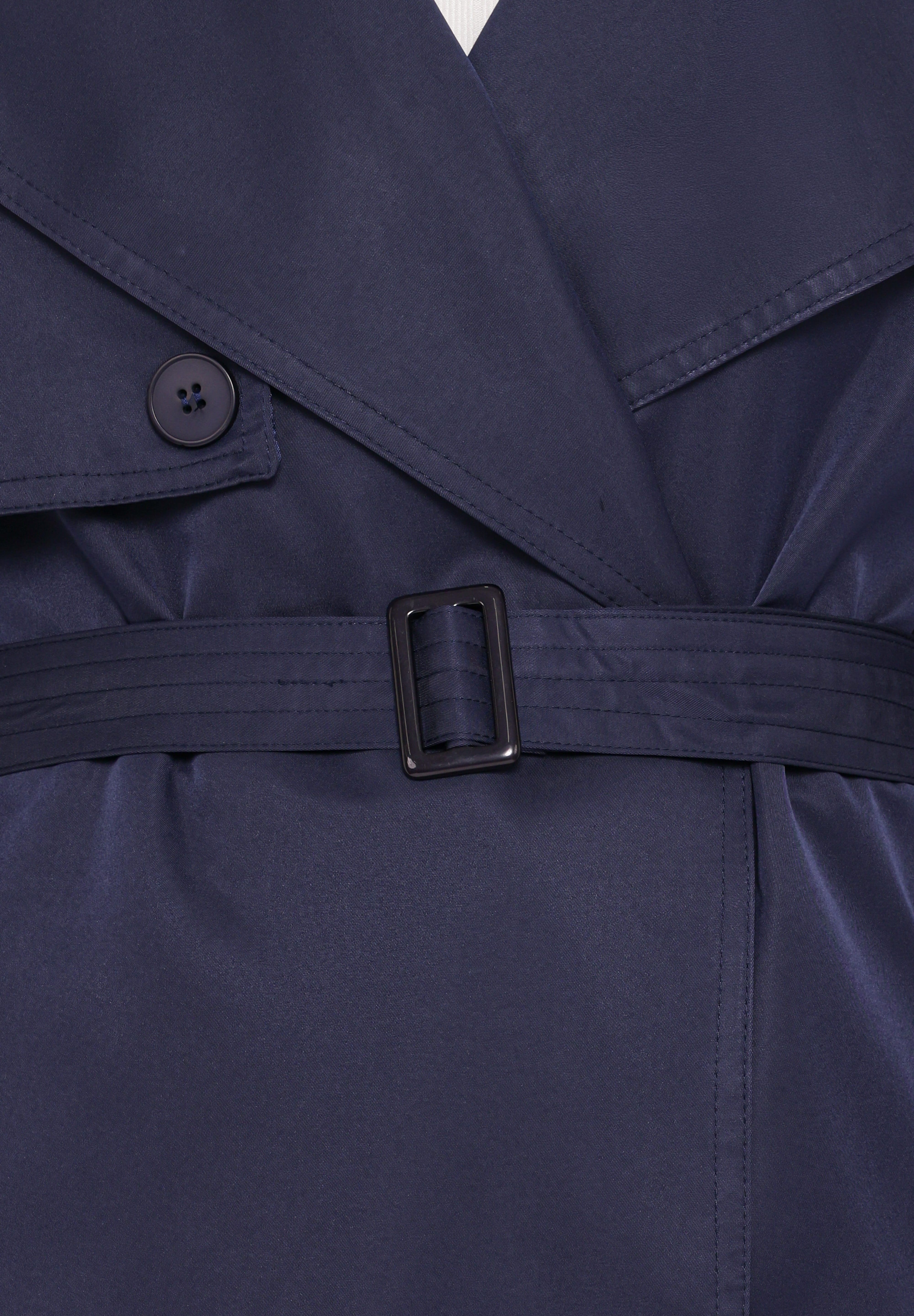 Billy Button Front Trench Coat - Navy