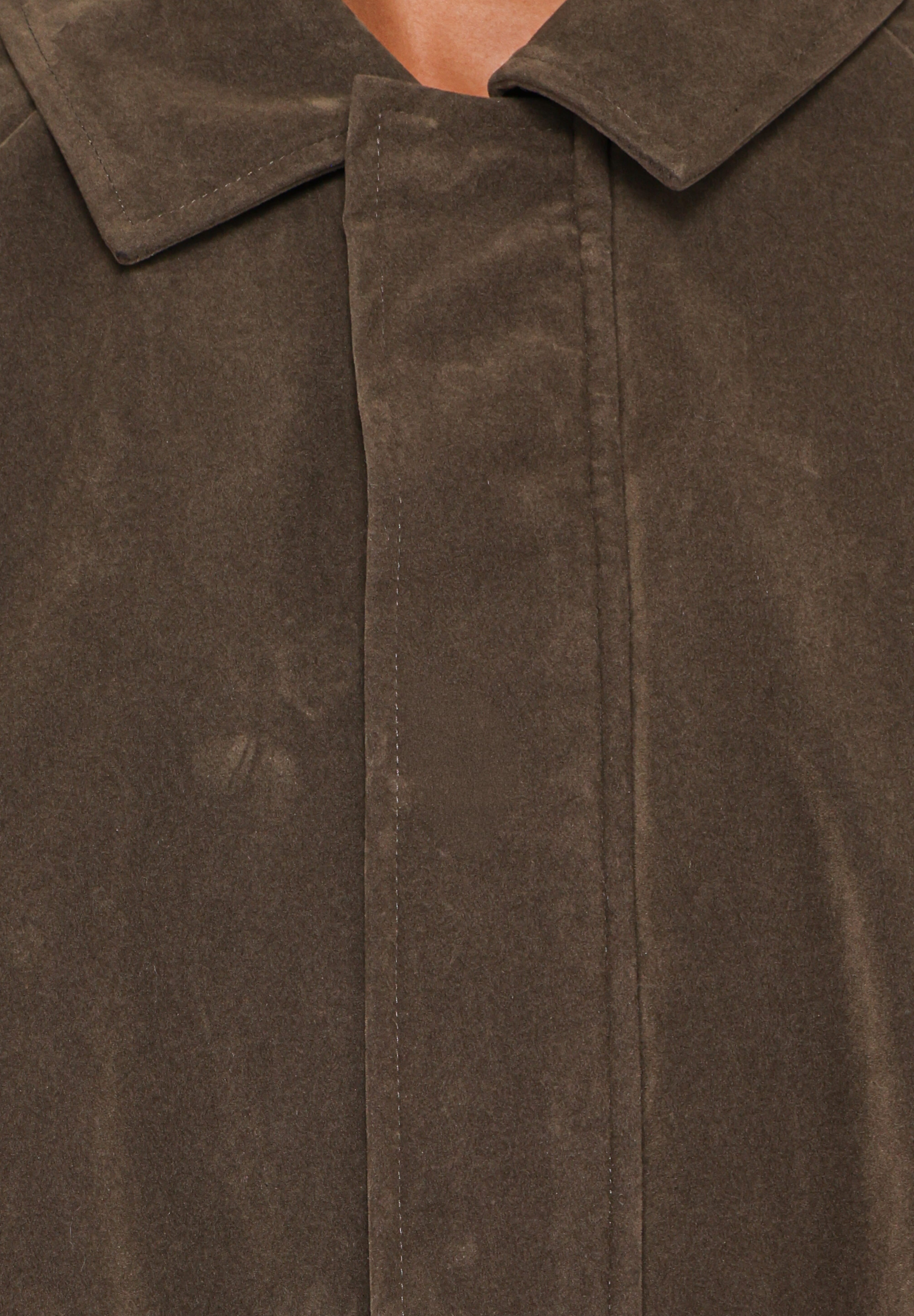 Jensen Faux Suede Bomber Jacket - Olive