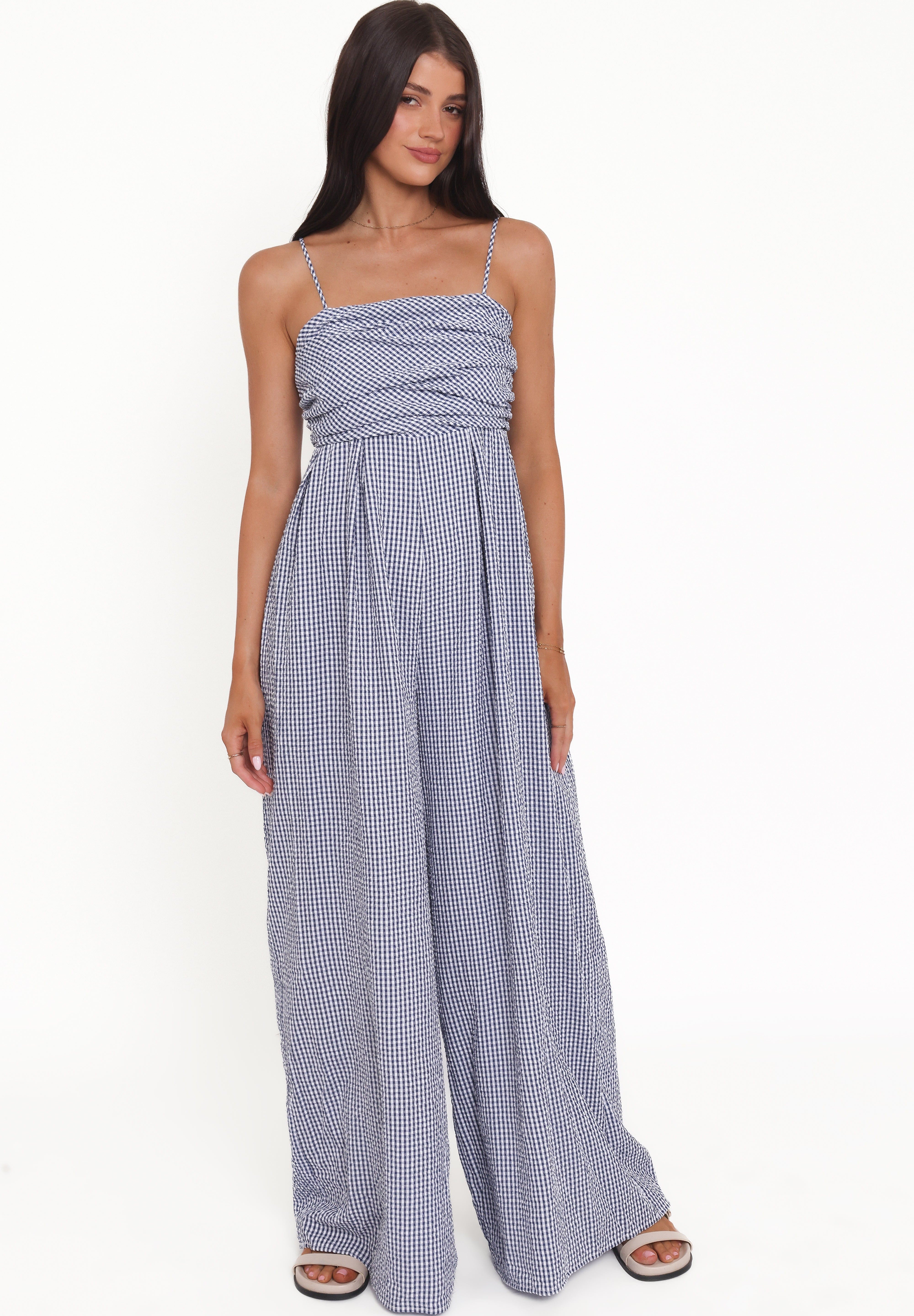 Pricilla Jumpsuit - Blue Gingham