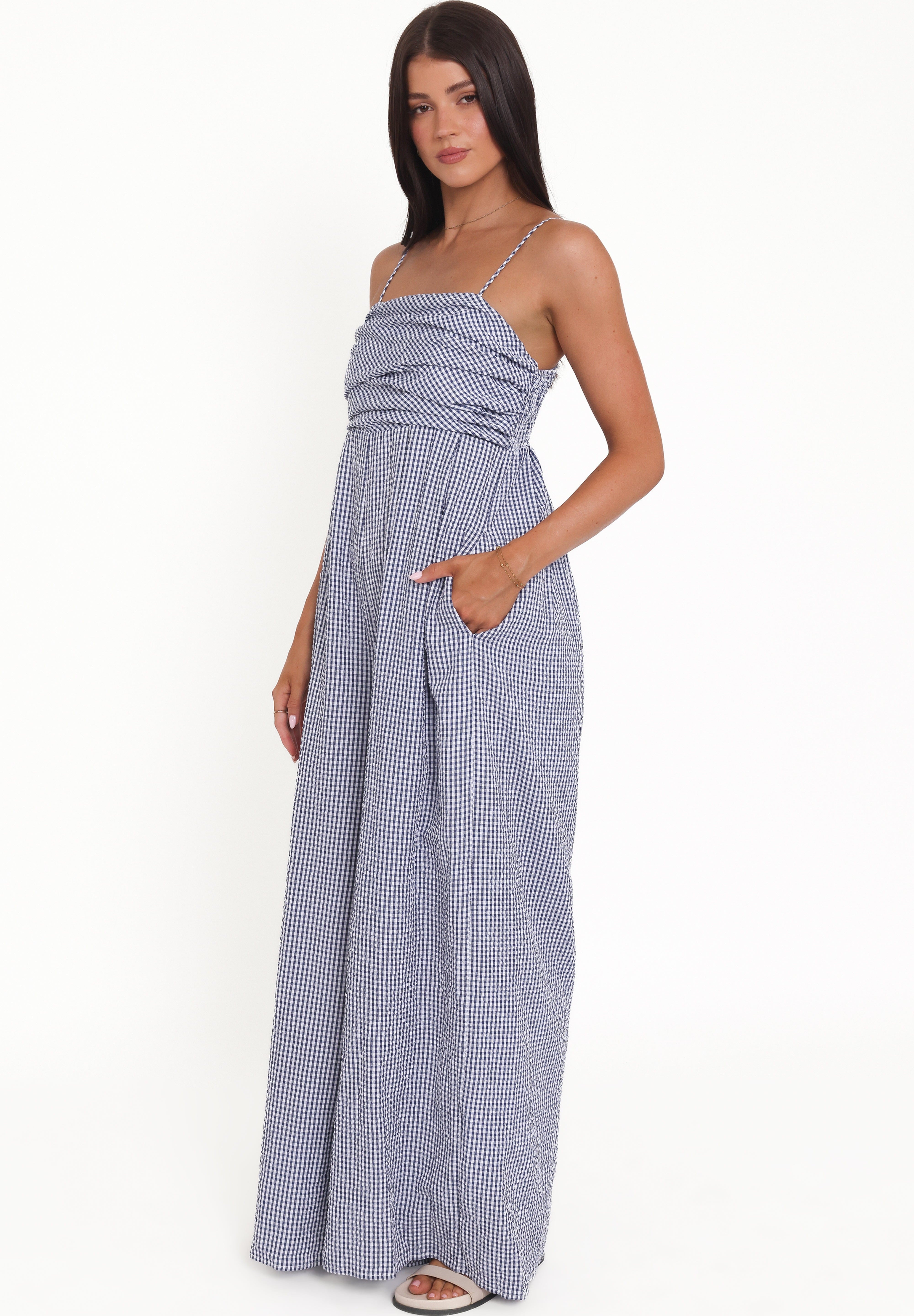 Pricilla Jumpsuit - Blue Gingham