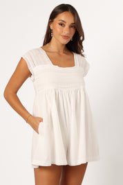 Adeline Romper - White