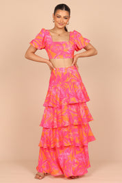 Addison Crop Top - Pink Tropics
