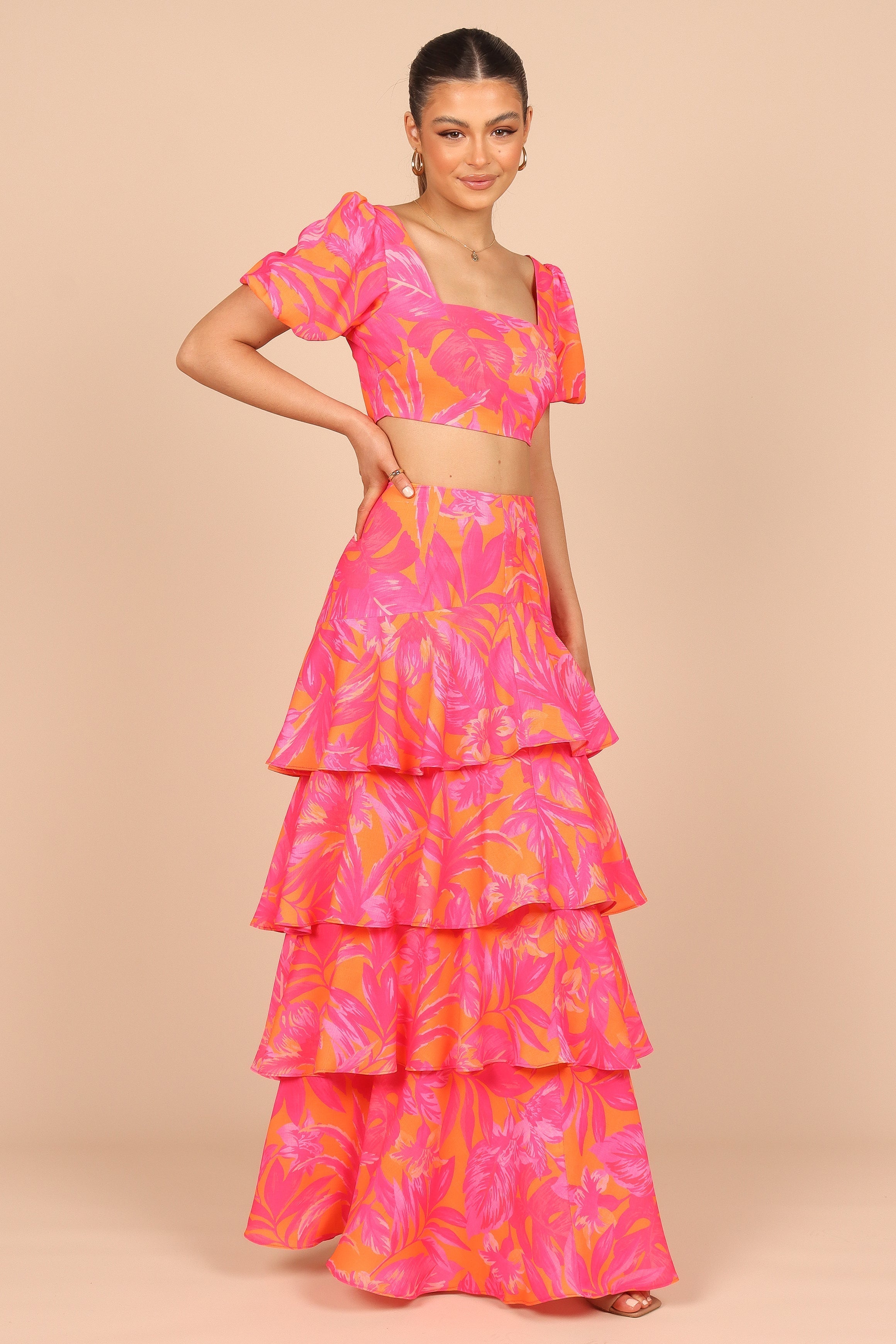 Addison Crop Top - Pink Tropics