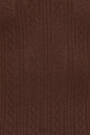 Aquila Pointelle Knit Top - Chocolate