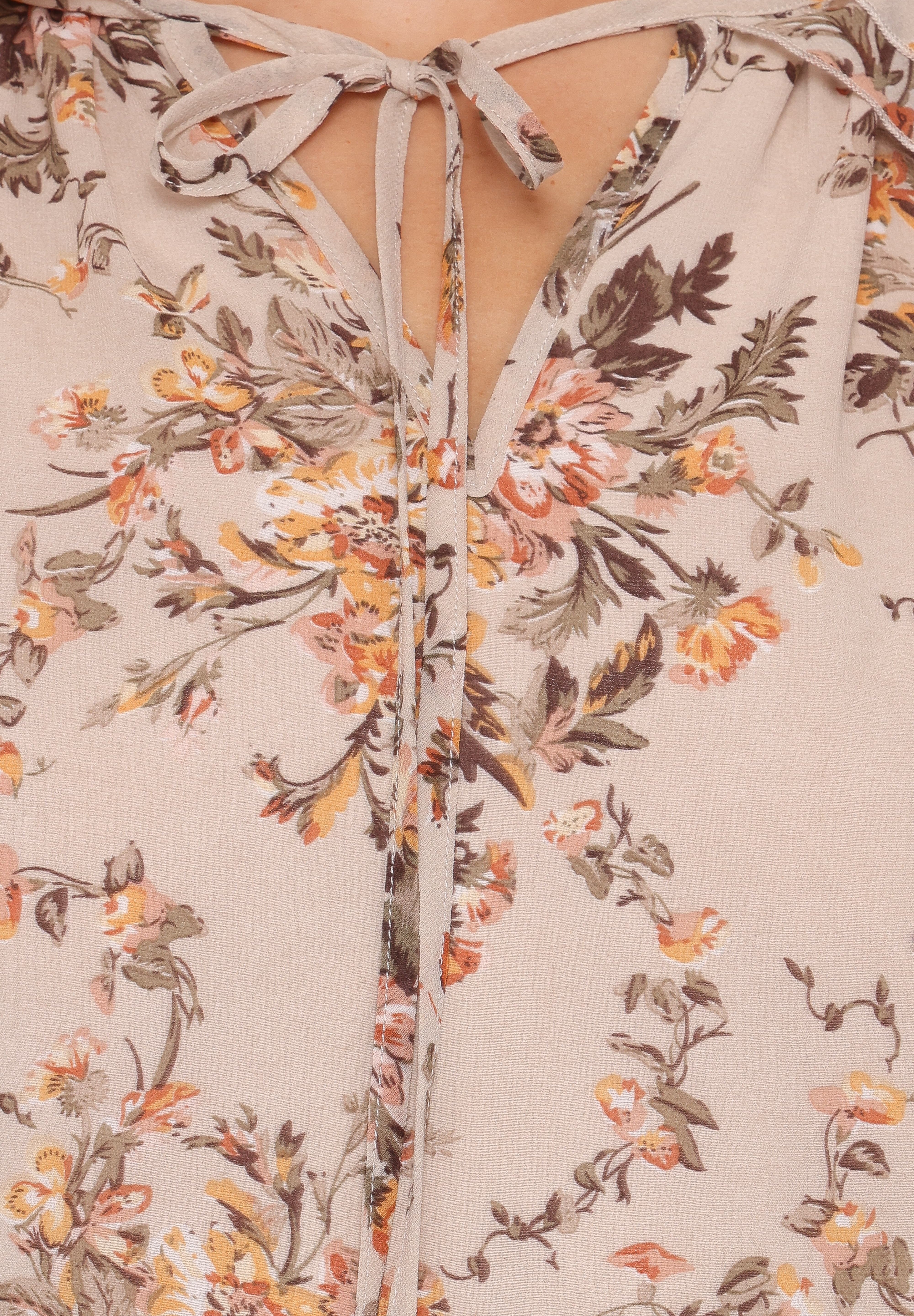 Caecilia Frill Top - Beige Floral
