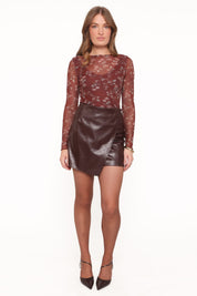 Ermen Mesh Top - Rust Floral
