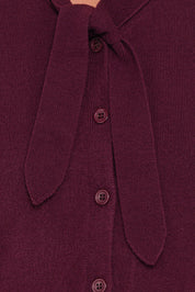 Ezra Scarf Knit Top - Burgundy