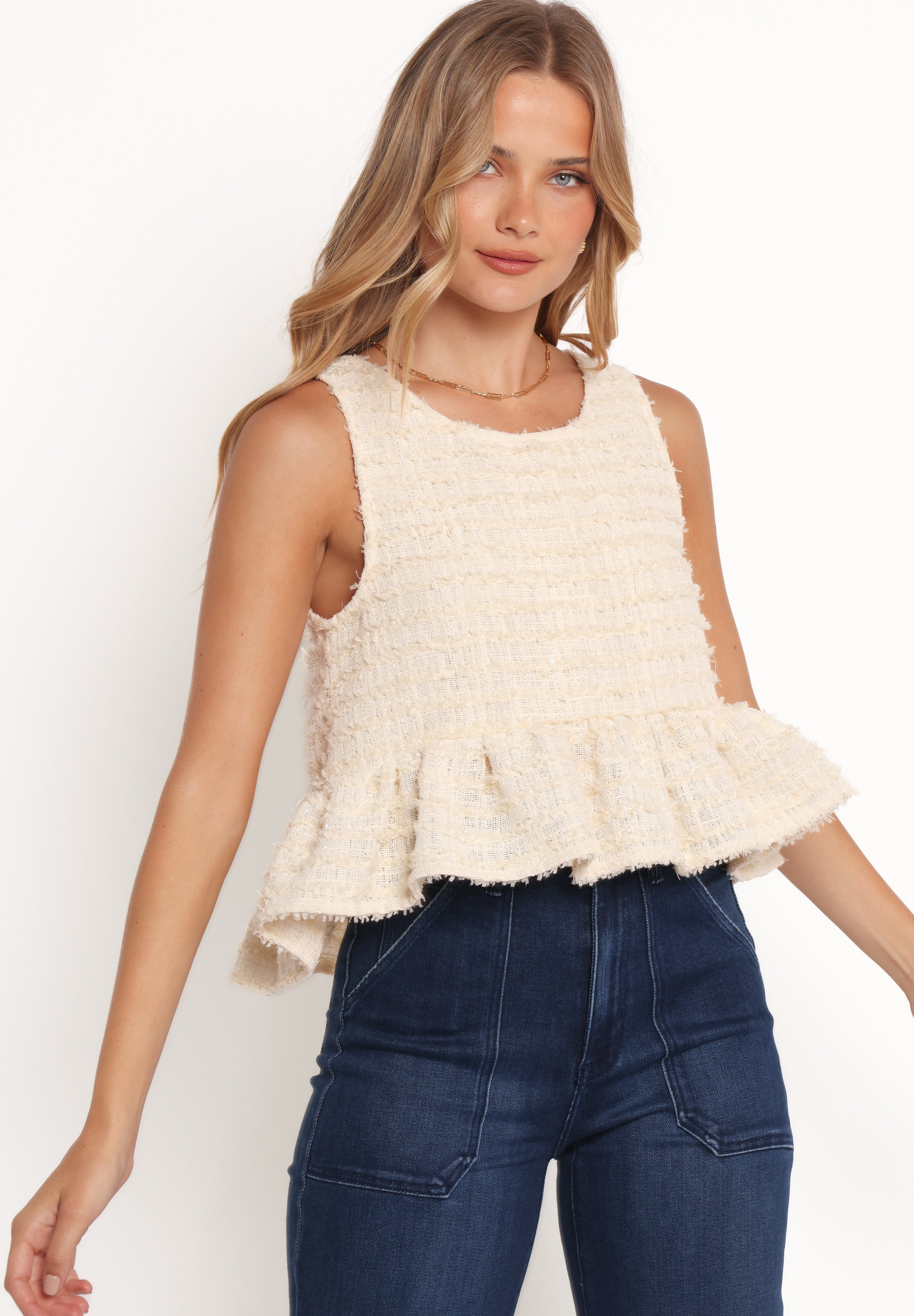 Fren Ruffle Top - Cream