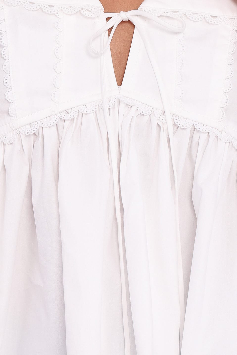 Orly Lace Trim Top - Off White
