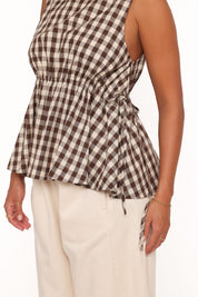 Rory Top - Brown Gingham