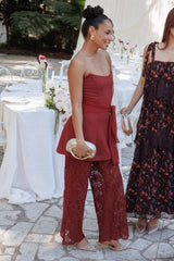 Athena Jumpsuit - Sangria Red