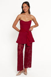 Athena Jumpsuit - Sangria Red