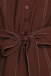 Benni Long Sleeve Romper - Chocolate