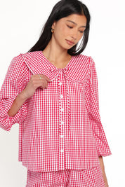 Angela Short Set - Red Gingham