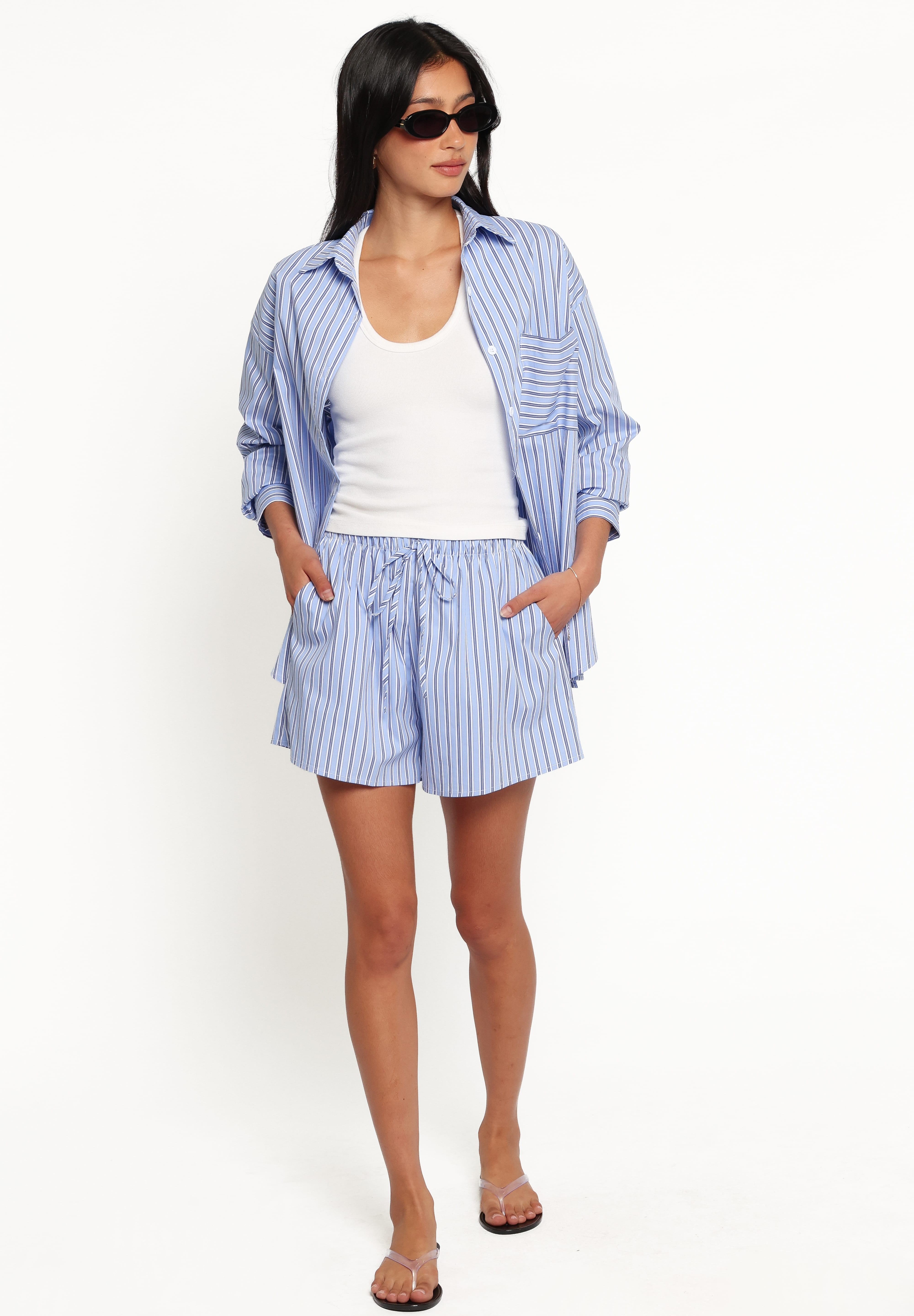 Ashlyn Short Set - Blue Stripe