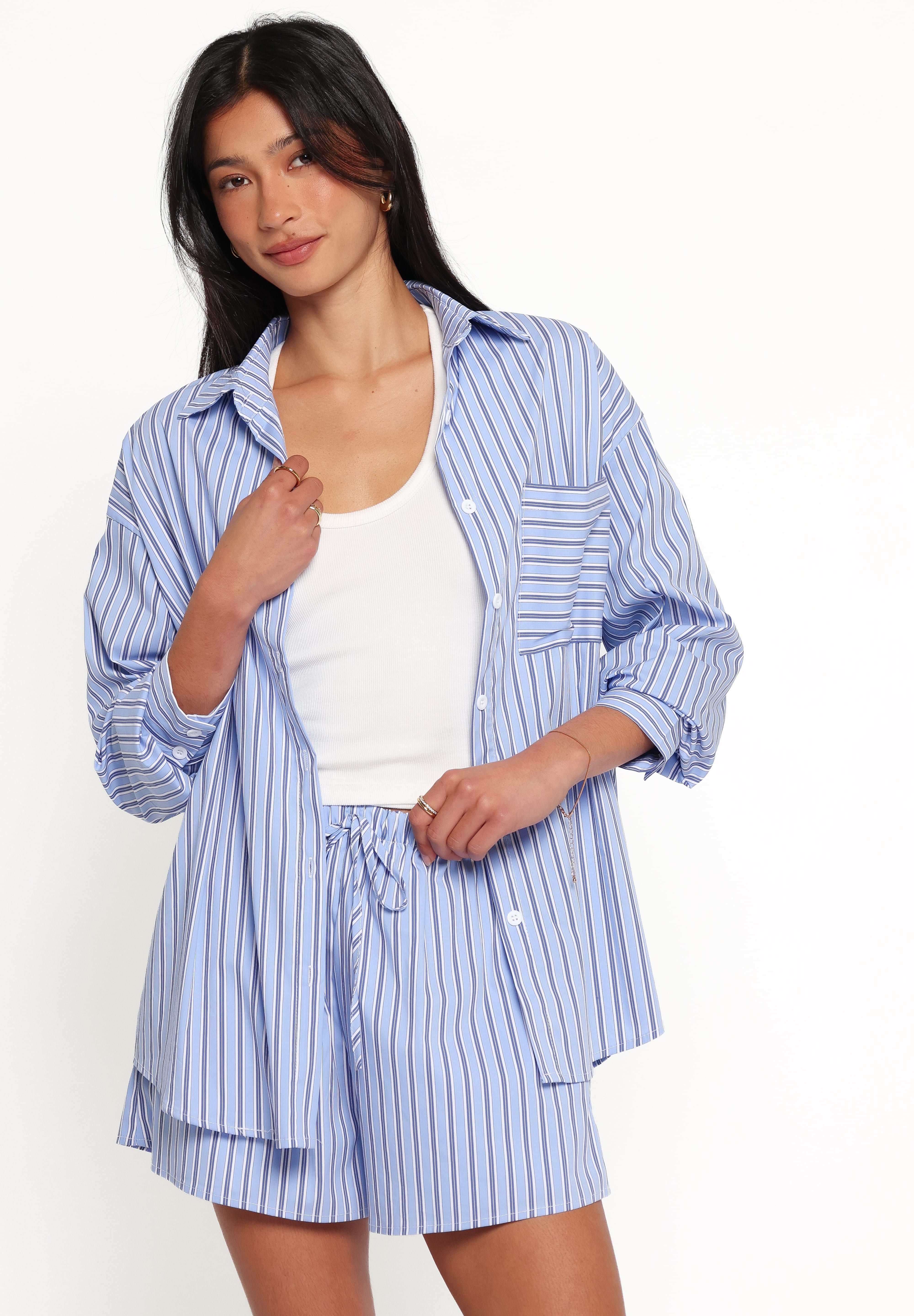 Ashlyn Short Set - Blue Stripe