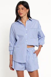 Ashlyn Short Set - Blue Stripe
