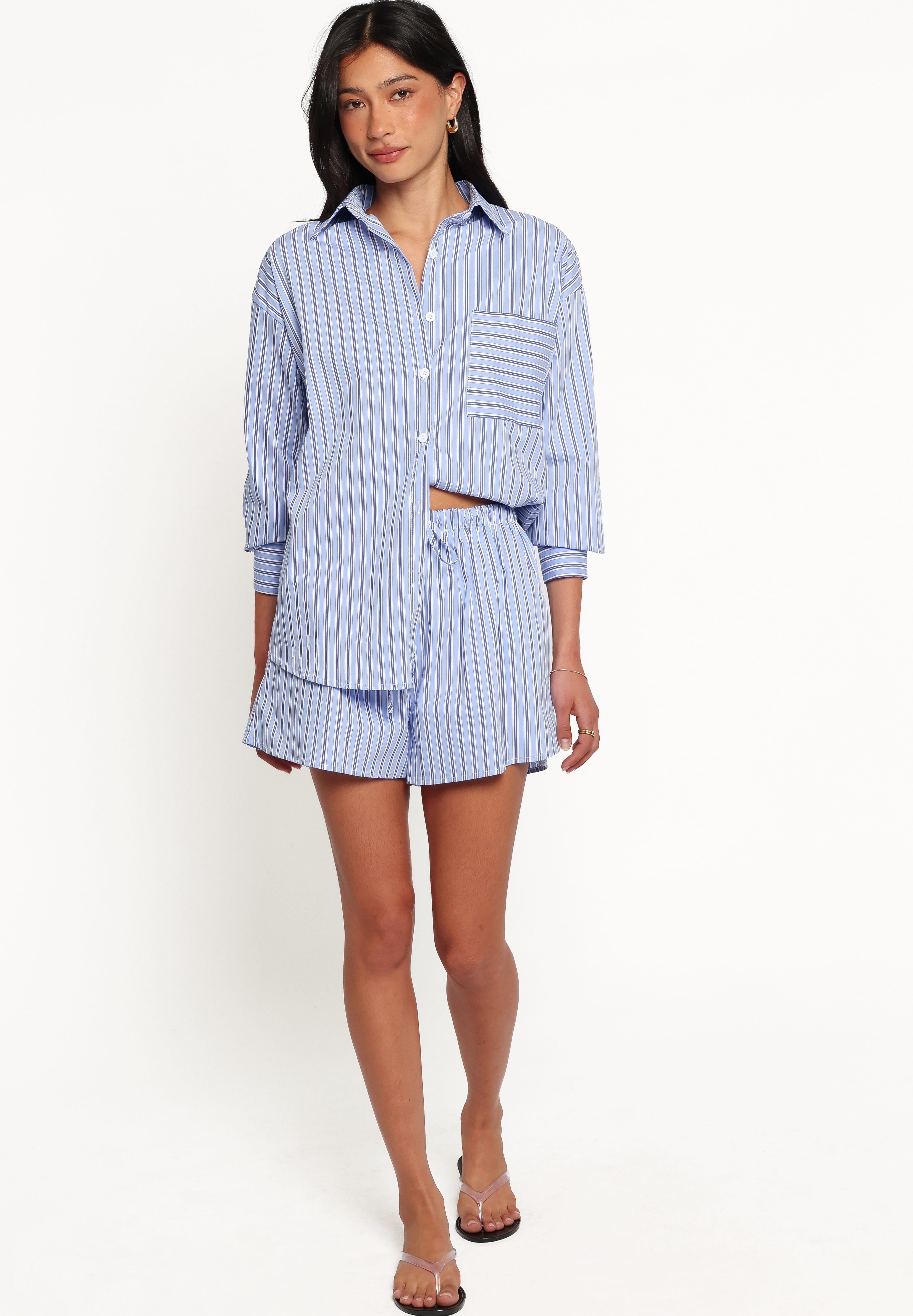 Ashlyn Short Set - Blue Stripe