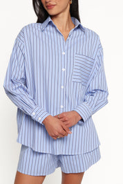Ashlyn Short Set - Blue Stripe