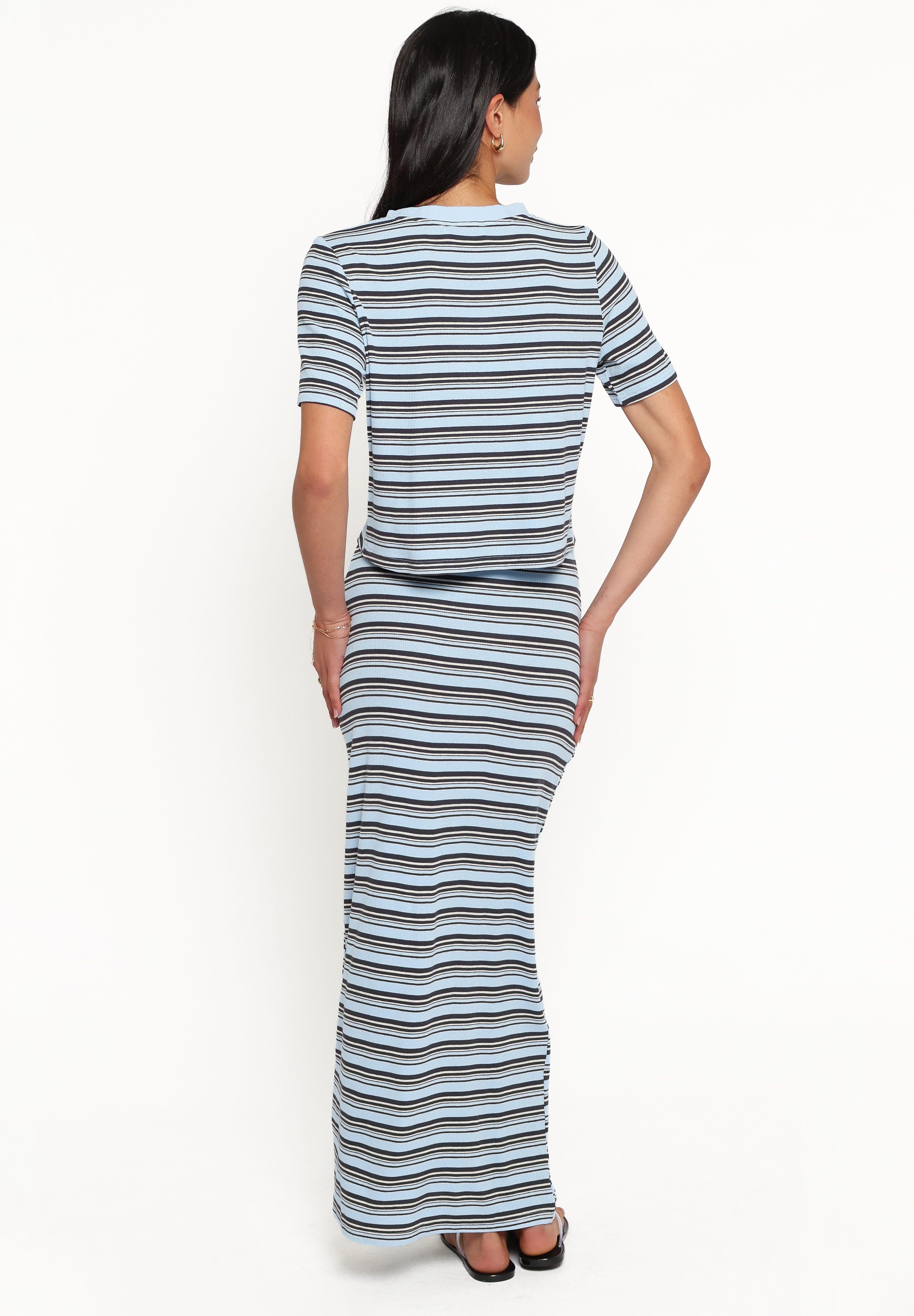 Bene Tee Skirt Set - Blue Stripe