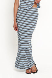 Bene Tee Skirt Set - Blue Stripe