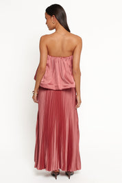 Dorado Pleated Skirt Set - Dusty Rose