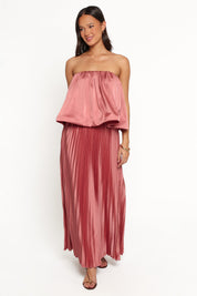 Dorado Pleated Skirt Set - Dusty Rose